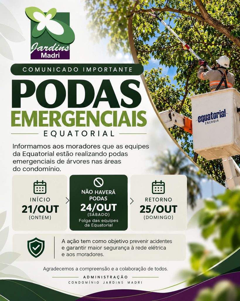 Comunicado Importante | Podas Emergenciais